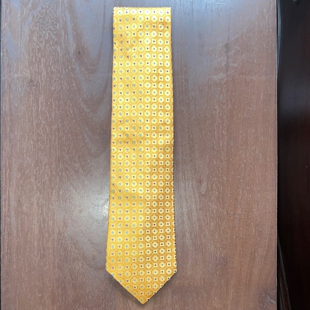 Tommy Hilfiger Silk Gold/Yellow Geometric Tie